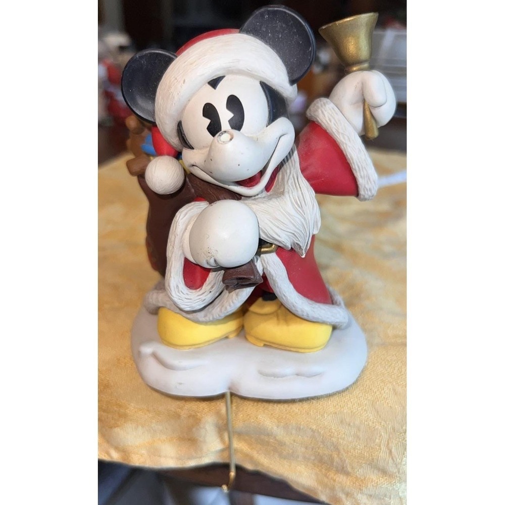 VTG 1990s Disney Mickey Mouse Santa Christmas Mantle Stocking Hanger Holder